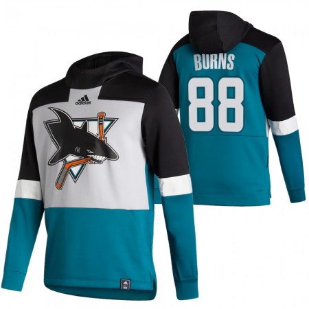 Herren Eishockey San Jose Sharks Brent Burns 88 2020-21 Reverse Retro Pullover Hooded Sweatshirt